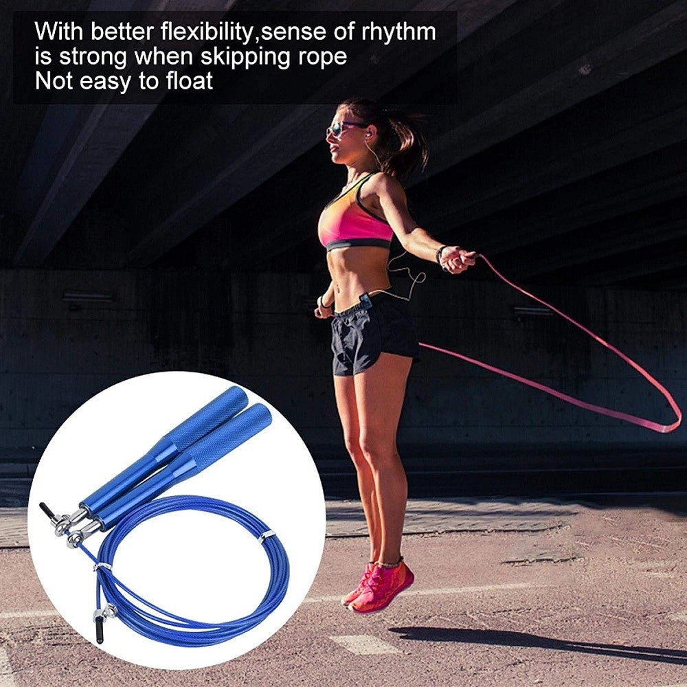 Trade Shop - Corda Per Saltare 3 Mt Pvc Lega Di Allumino Antiscivolo Portatile Per Fitness -