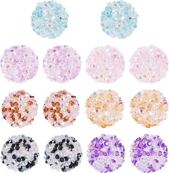 Disco Bal Kralen Sterrenhemel 17mm Shambala Kralen - Armband Sieraden Fai Da Te con Glaskralen e Strass Kralen.