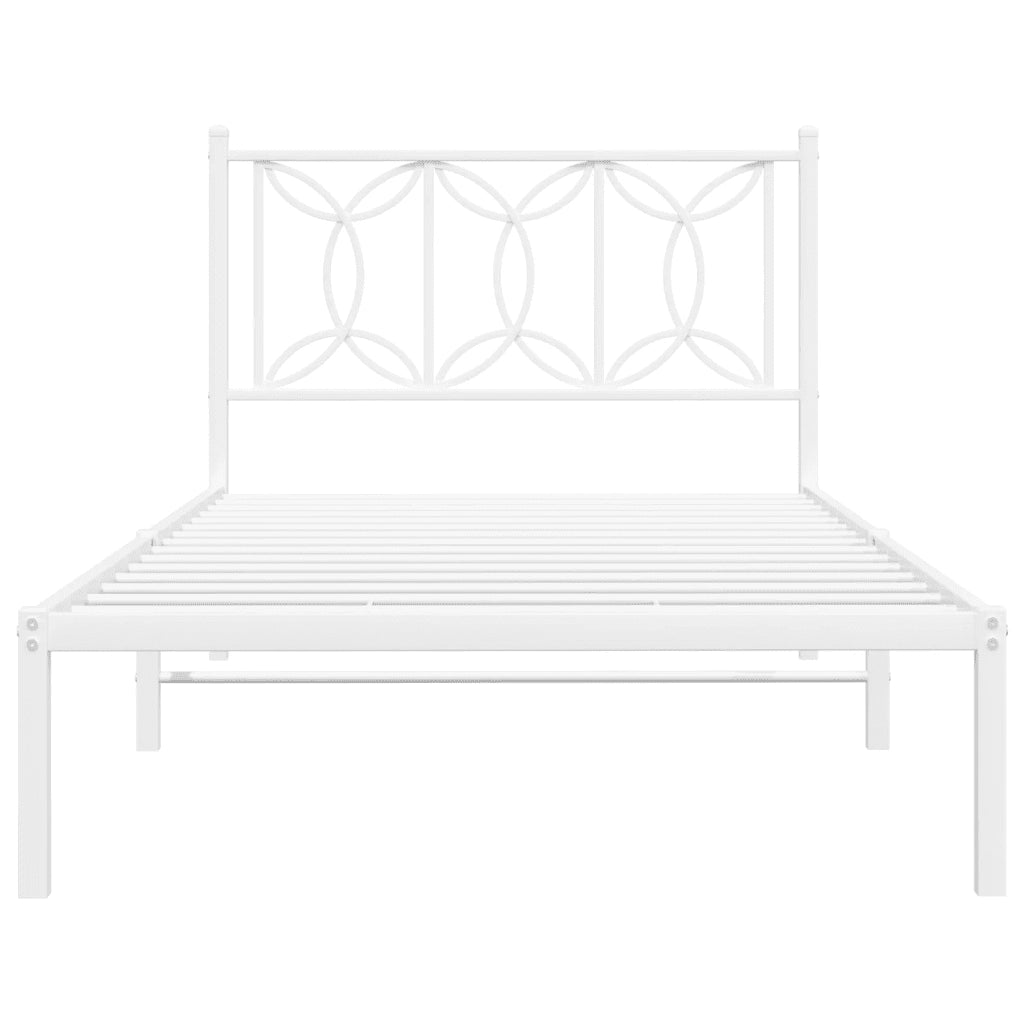 Giroletto con Testiera Metallo Bianco 107x203 cm 376173