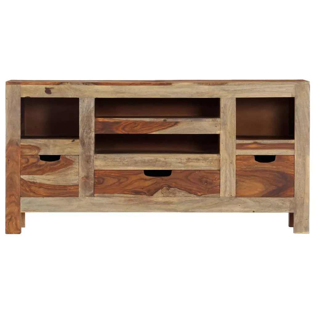 Buffet credenza cassettiera armadio mobile contenitore organizer per cucina soggiorno salotto 100 x 30 x 50 cm legno massello grigio 02_0031760