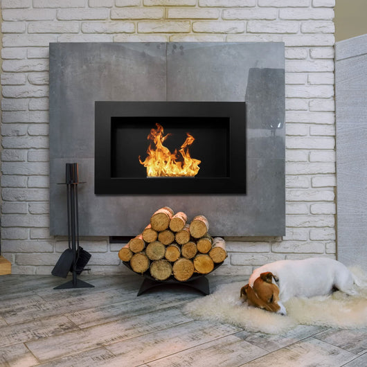 Pisa - Camino a bioetanolo da parete o incasso 65x12xH40 cm