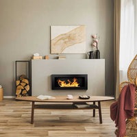 Lucca - Camino a bioetanolo da parete o incasso 90x12xH40 cm