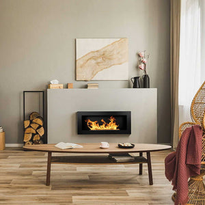 Lucca - Camino a bioetanolo da parete o incasso 90x12xH40 cm