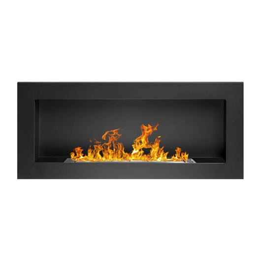 Lucca - Camino a bioetanolo da parete o incasso 90x12xH40 cm