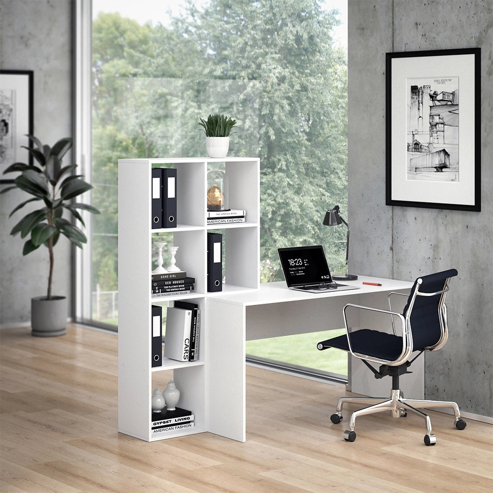 Vicco Scrivania con ripiani Bianco 166.8 x 59 cm