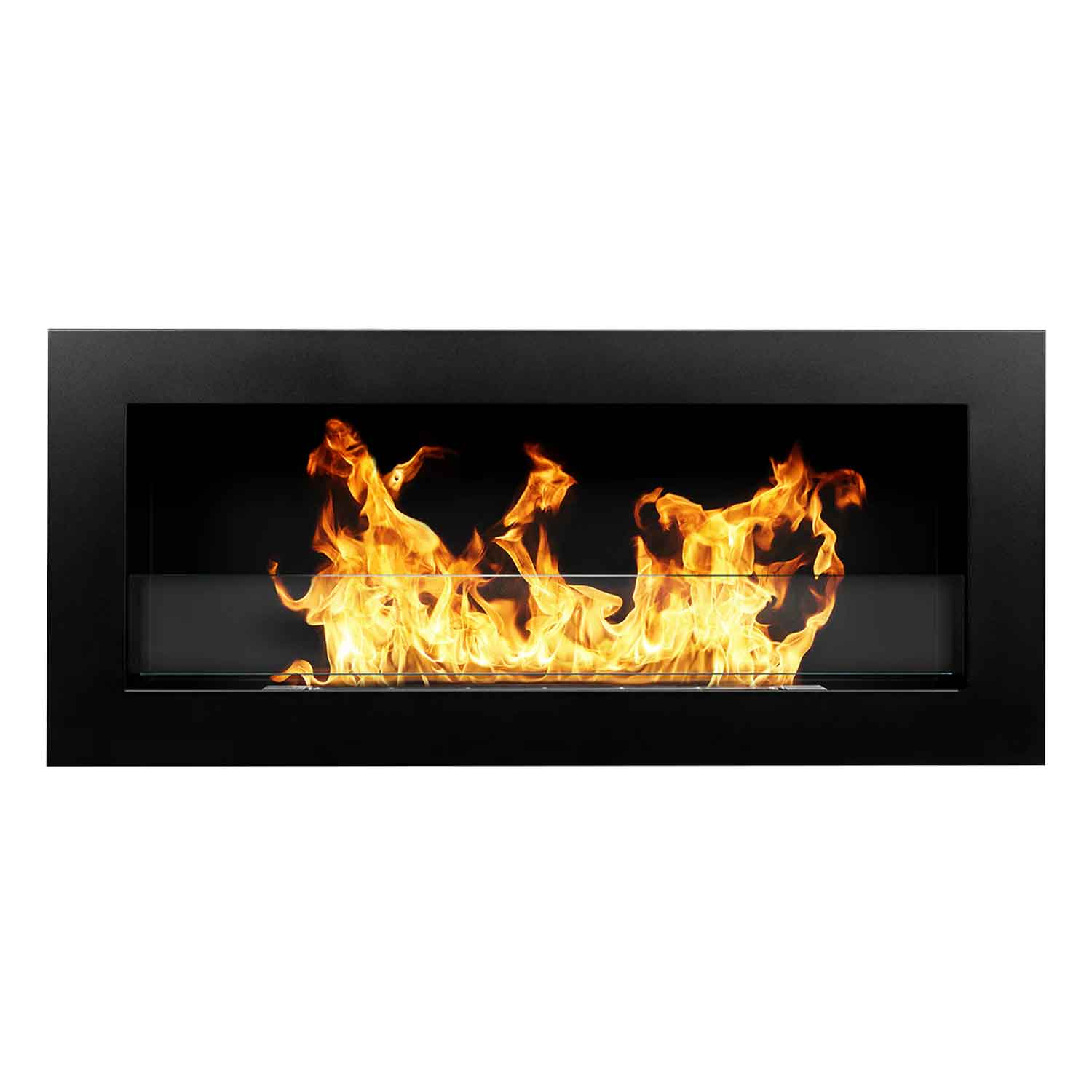 Livorno - Camino a bioetanolo da parete o incasso 90x12xH40 cm