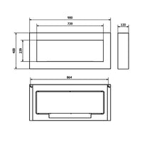 Siena - Camino a bioetanolo da parete 90x12xH40 cm