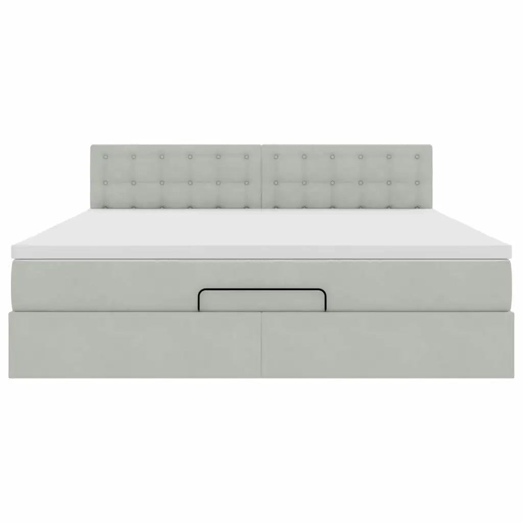 Struttura Letto Pouf con Materasso 180x200 cm in Velluto