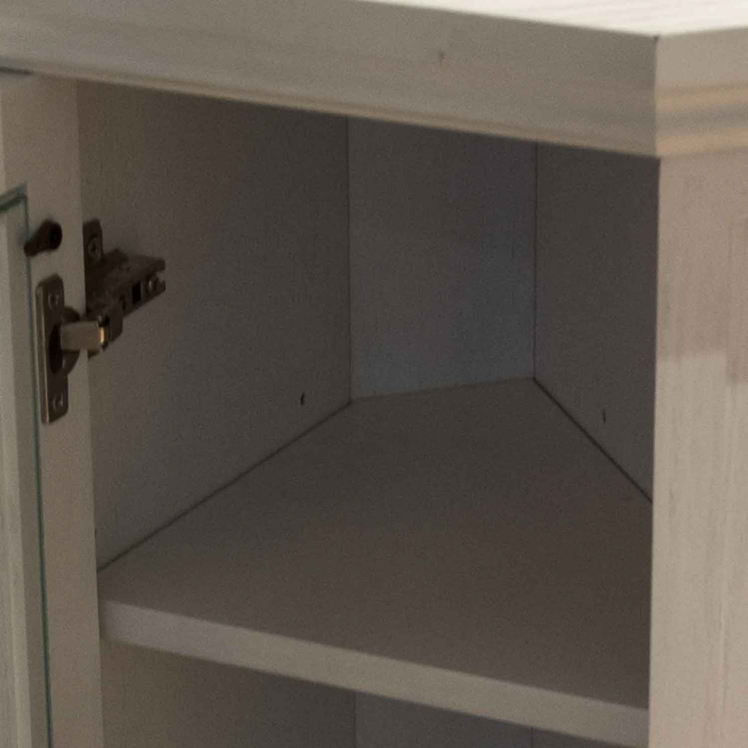 Madison - Camino elettrico angolare da terra 126x78xH83 cm, con effetto fiamma, colore bianco