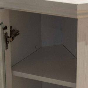 Madison - Camino elettrico angolare da terra 126x78xH83 cm, con effetto fiamma, colore bianco