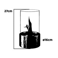 Marsiglia - Camino a bioetanolo da tavolo per interni ed esterni ø16 x H27 cm, colore dorato