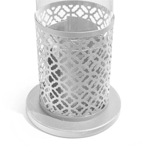 Tolosa - Camino a bioetanolo da tavolo per interni ed esterni ø20 x H49,5 cm, colore bianco