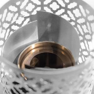 Tolosa - Camino a bioetanolo da tavolo per interni ed esterni ø20 x H49,5 cm, colore bianco