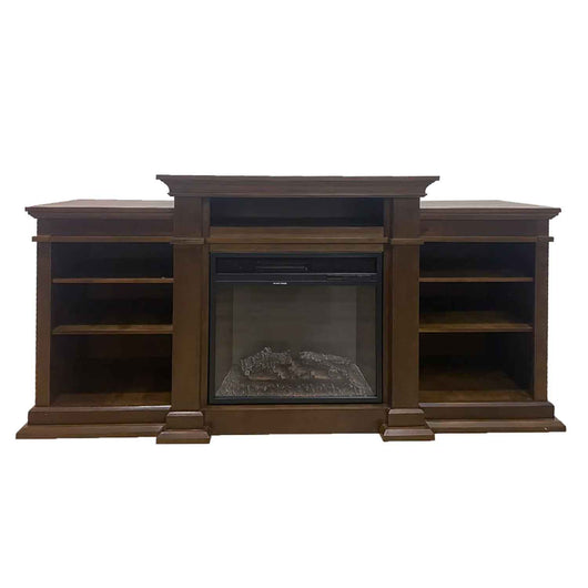 Biden - Camino elettrico da terra 179x48xH85 cm, effetto fiamma, colore legno noce