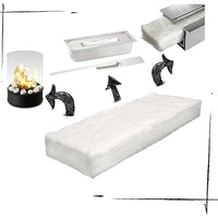 Lana in fibra di ceramica per ricambio bruciatore camino a bioetanolo 30x20xH2,5 cm