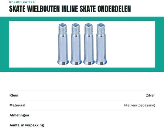 Set di Assi per Inline Skate da 15 Pezzi - Assi in Acciaio - 35 mm - Duraturo - Facile da Installare - Skate-as