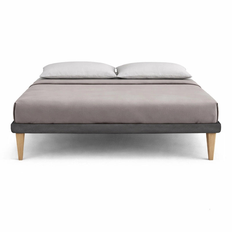 Letto imbottito Matrimoniale 180x190 cm Tessis - Con rete,Microfibra,Grigio