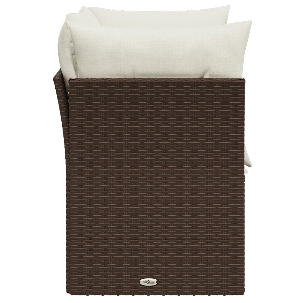 Divano da Giardino a 2 Posti-Sofa da giardino con Cuscini in Polyrattan Marrone 839095
