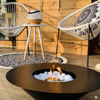 Santorini - Camino a bioetanolo da terra, braciere da giardino ø 60xH15 cm, colore nero