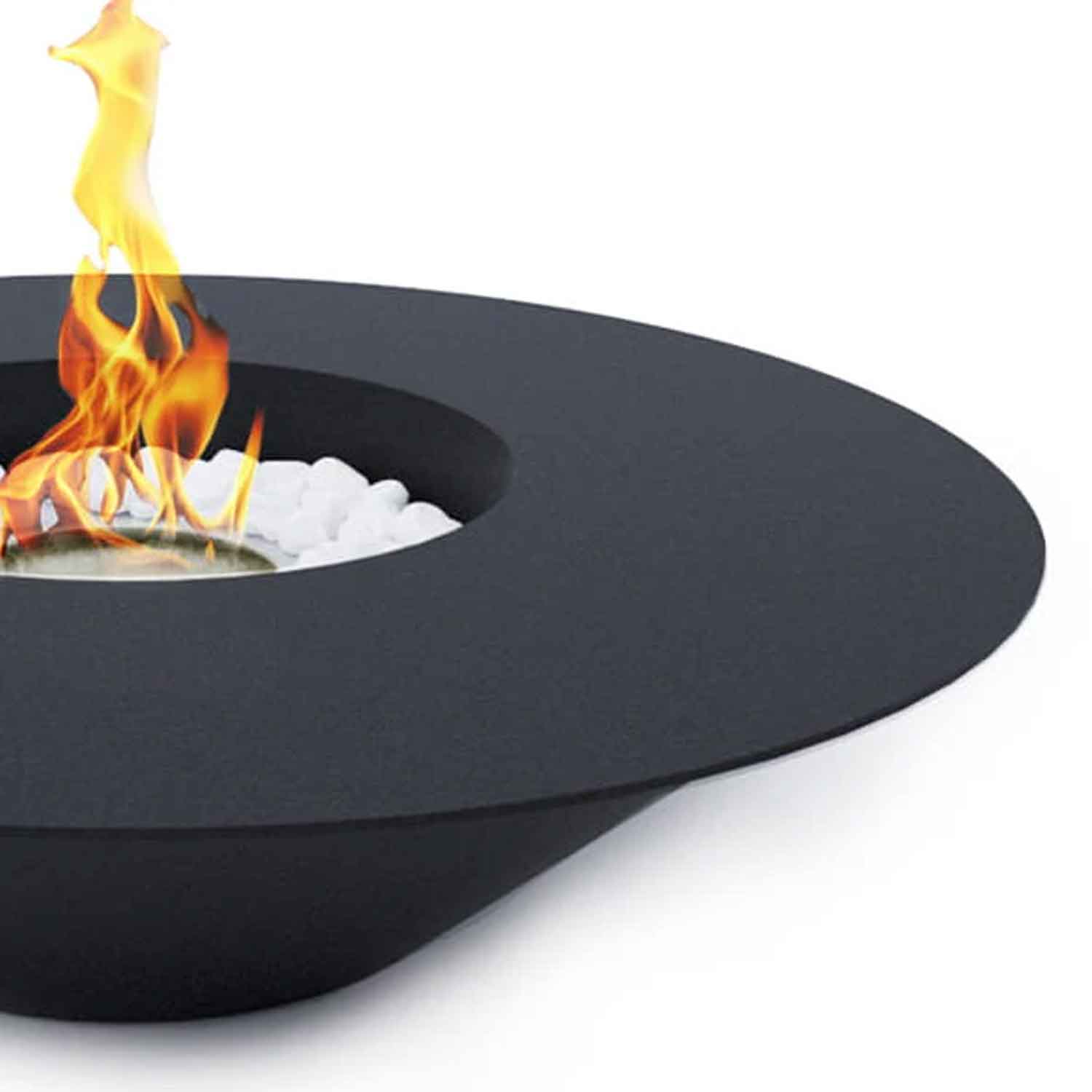 Santorini - Camino a bioetanolo da terra, braciere da giardino ø 60xH15 cm, colore nero