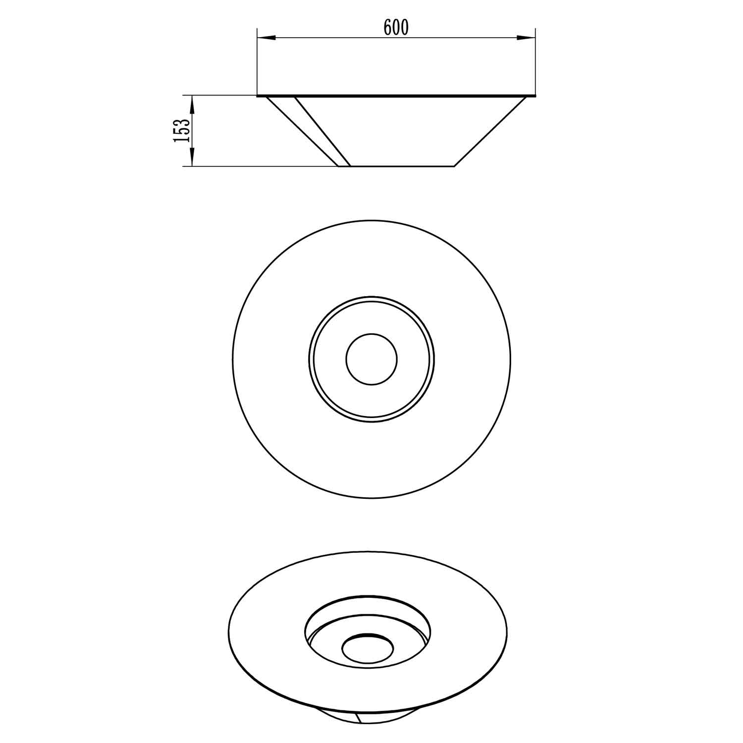 Santorini - Camino a bioetanolo da terra, braciere da giardino ø 60xH15 cm, colore nero