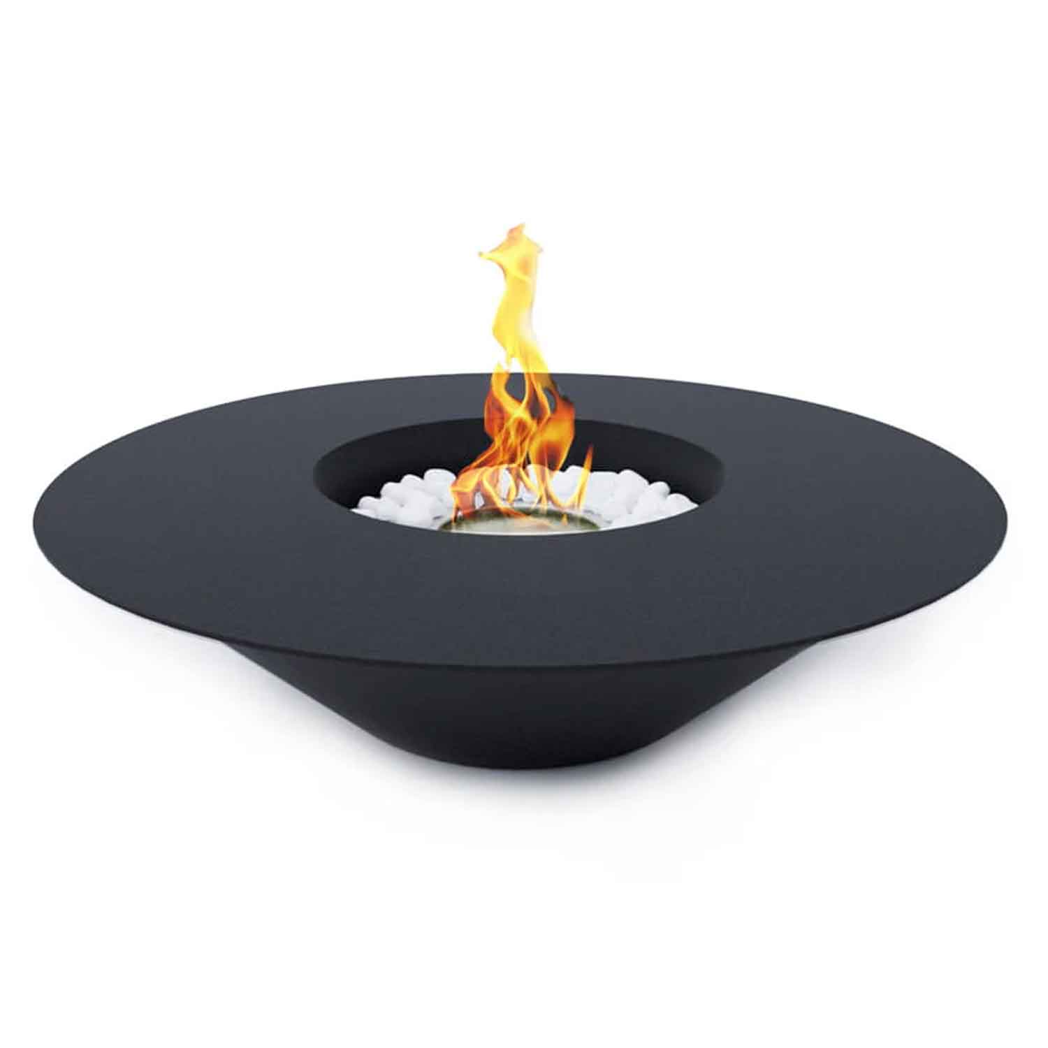 Santorini - Camino a bioetanolo da terra, braciere da giardino ø 60xH15 cm, colore nero