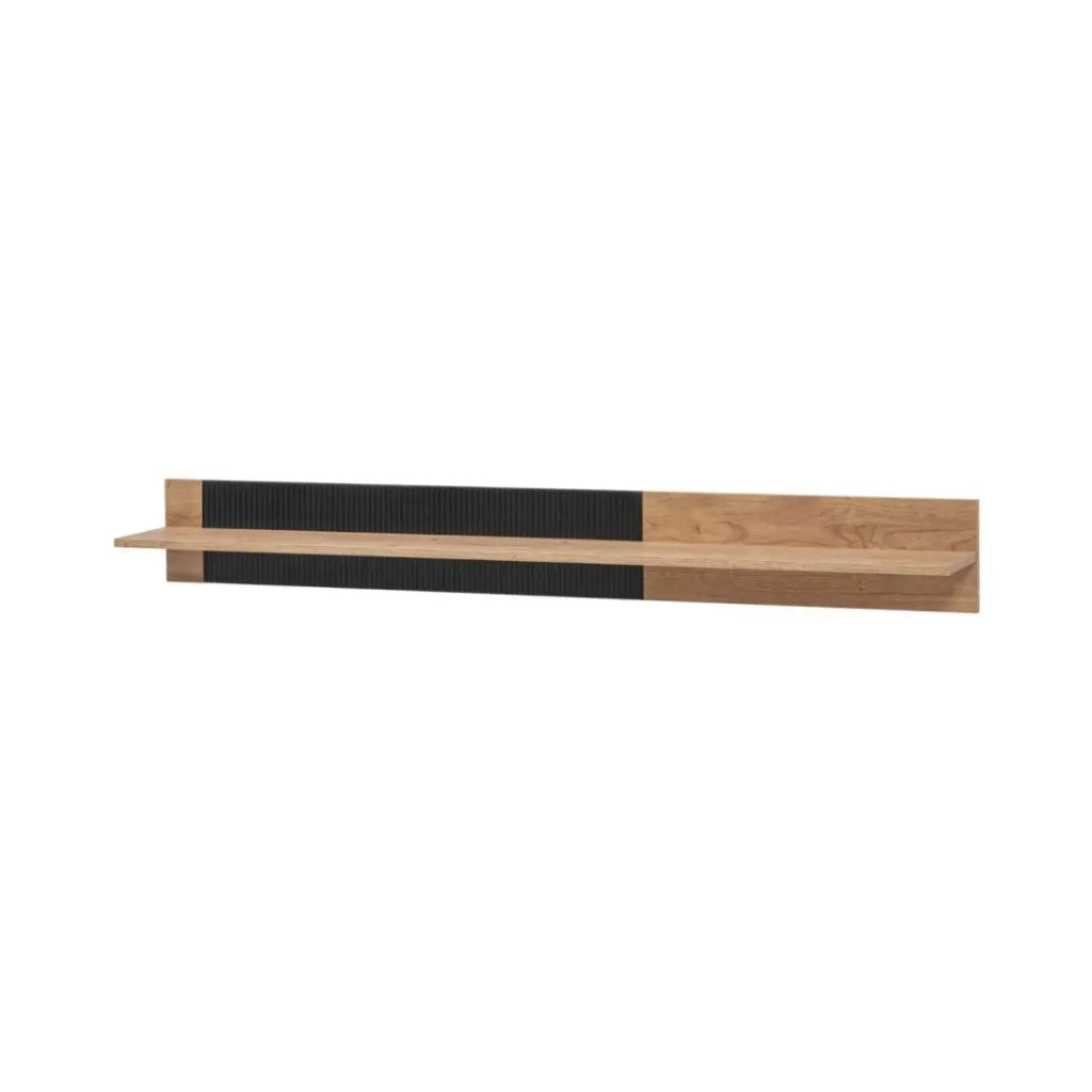 Mensola da parete DOUM – Rovere chiaro e nero – L160 x H20 x P23 cm