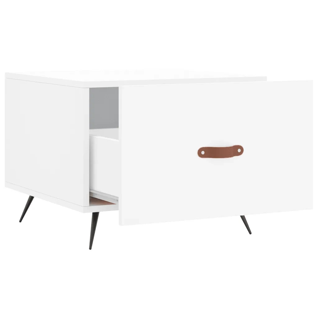 Tavolino da Salotto-Tavolino da soggiorno-Tavolo Bianco 50x50x40 cm in Legno Multistrato 477124