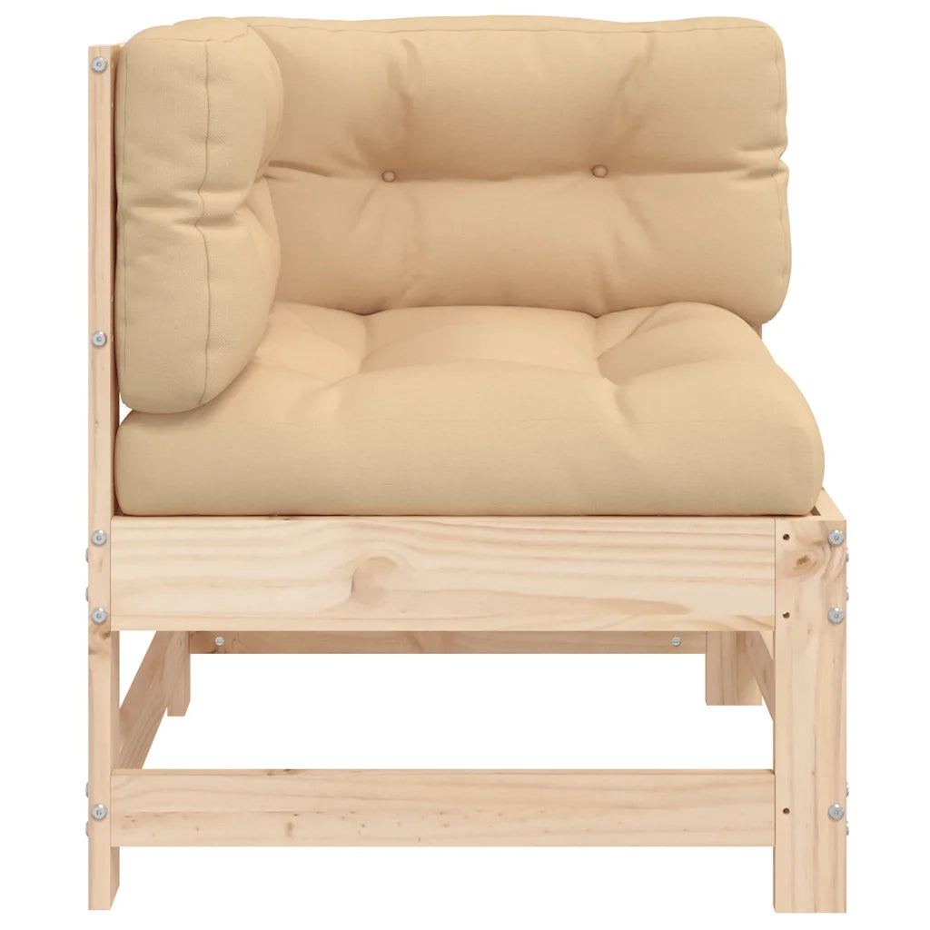 Divano Angolare con Cuscini in Legno Massello di Pinocod mxl 83190