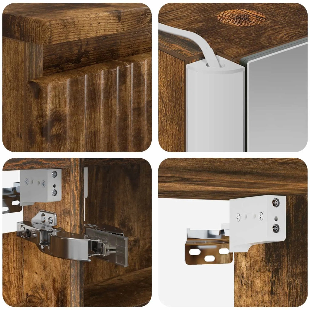 Set di mobili per il bagno 6 pcs Rovere Fumo 3407219