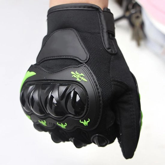 Manopole per motociclisti con protezione per il polso - completo con dita - guanti per ciclisti all'aperto - imbottitura aereata nylon - chiusura a cerniera - comodo per attività all'aperto