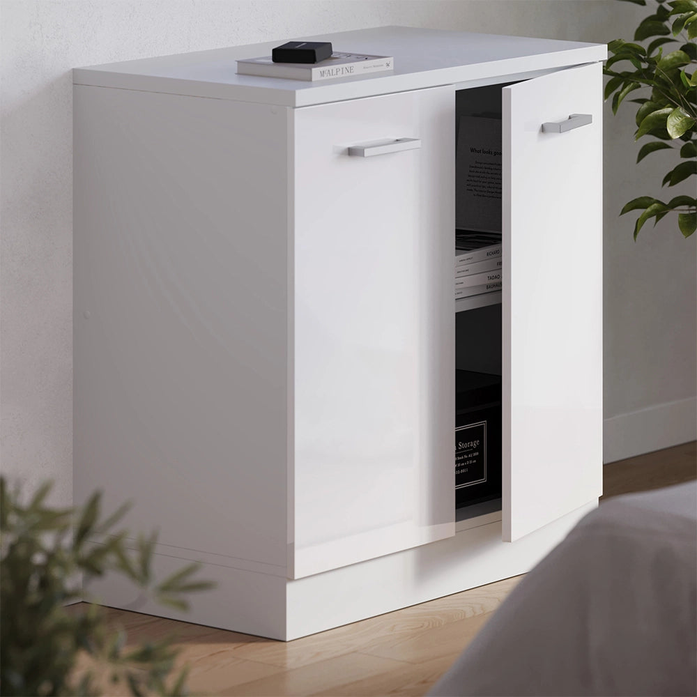 Mobile per mansarda Rion Bianco lucido/Bianco 80 x 83.8 cm senza inclinazione con 2 ante Vicco
