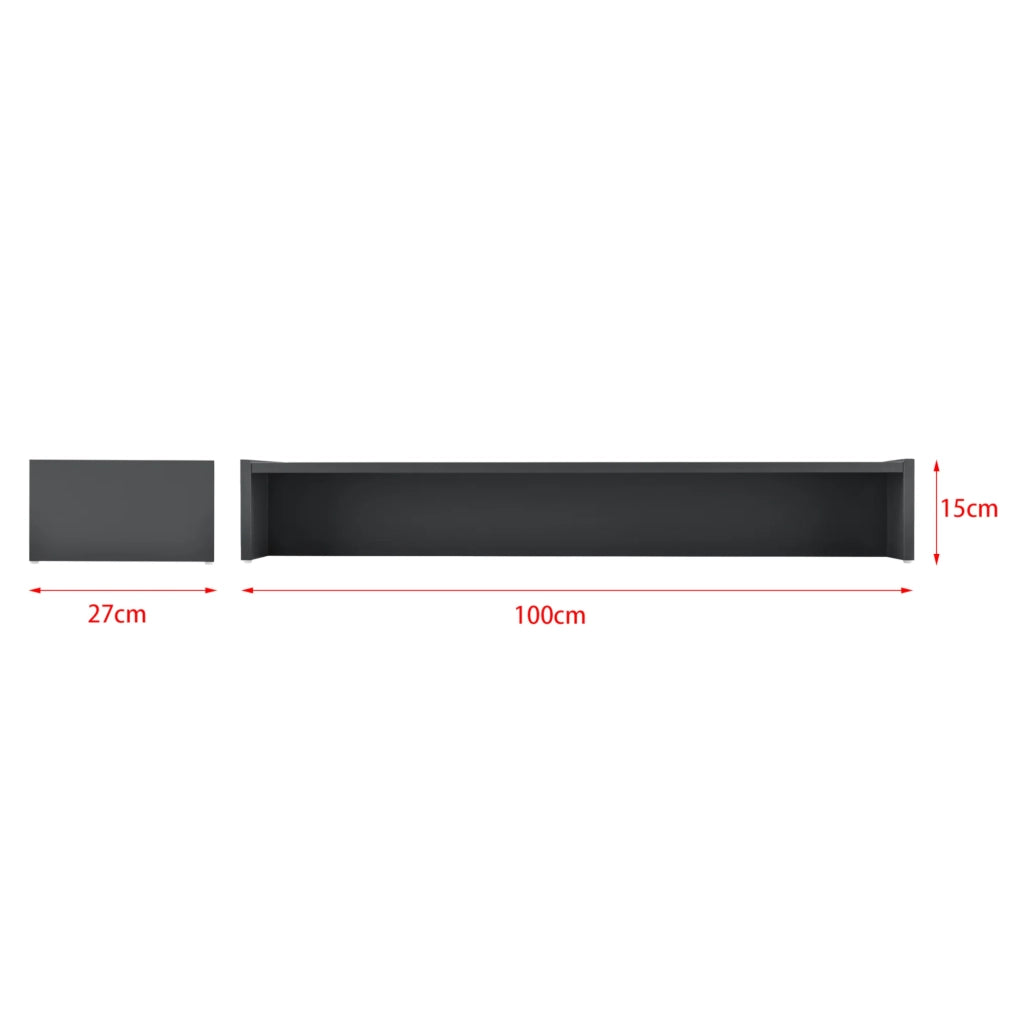 Supporto per monitor rialzo per schermo staffa per monitor supporto per monitor da tavolo pannello di particelle grigio scuro 100 x 27 x 15 cm 03_0003913