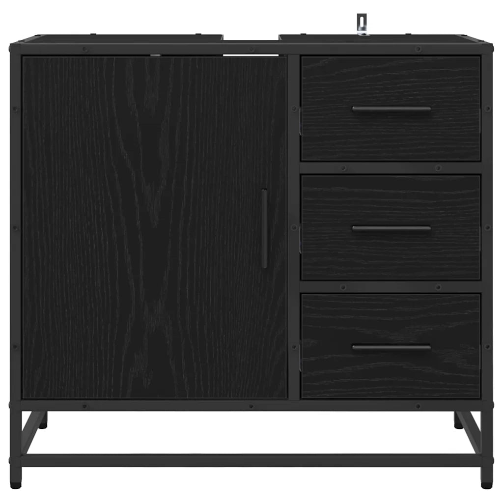 Mobile da Bagno Rovere Nero 65 x 33 x 60 cm Legno multistrato 883626