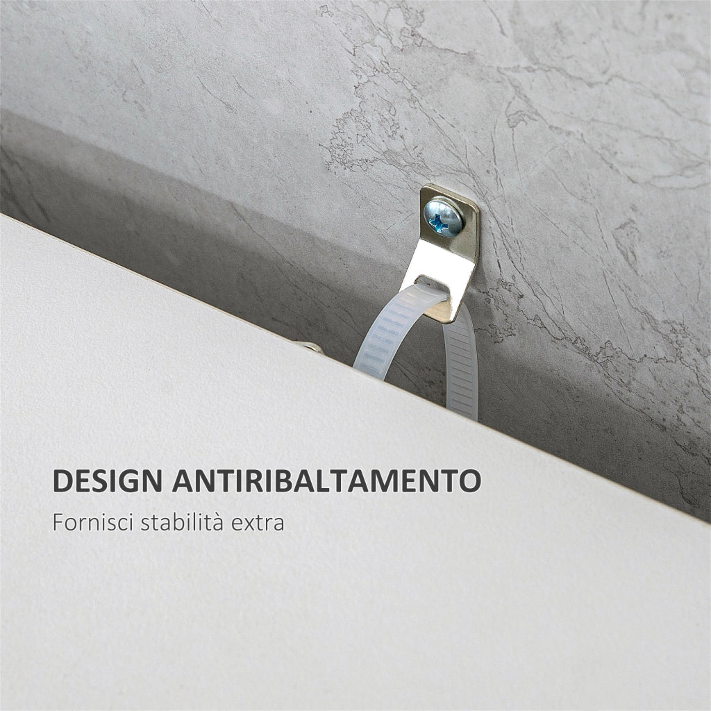 Easycomfort Armadio Guardaroba 2 Ante con Scomparti e Barra Appendiabiti 80x50x179cm, Grigio