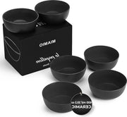 Set di 6 piatti in ceramica con esterno nero e interno colorato - 600 ml - Collezione Le Papillon