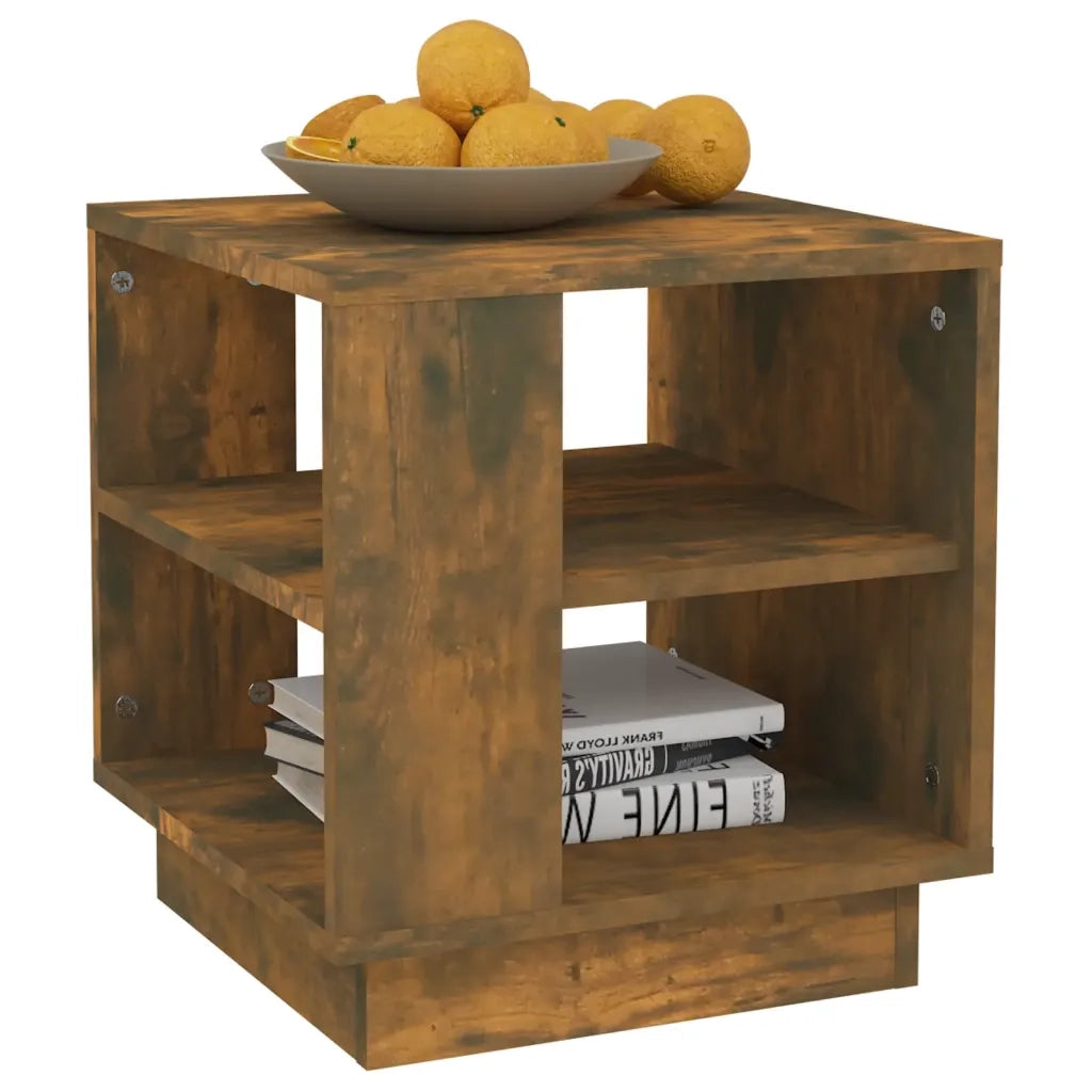 Tavolino da Salotto Rovere Fumo 40x40x43 cm Legno Multistrato 813089