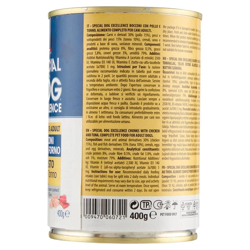 SPECIAL DOG EXCELLENCE BOCCONI COTTI AL FORNO BIGUSTO POLLO/TONNO 400G