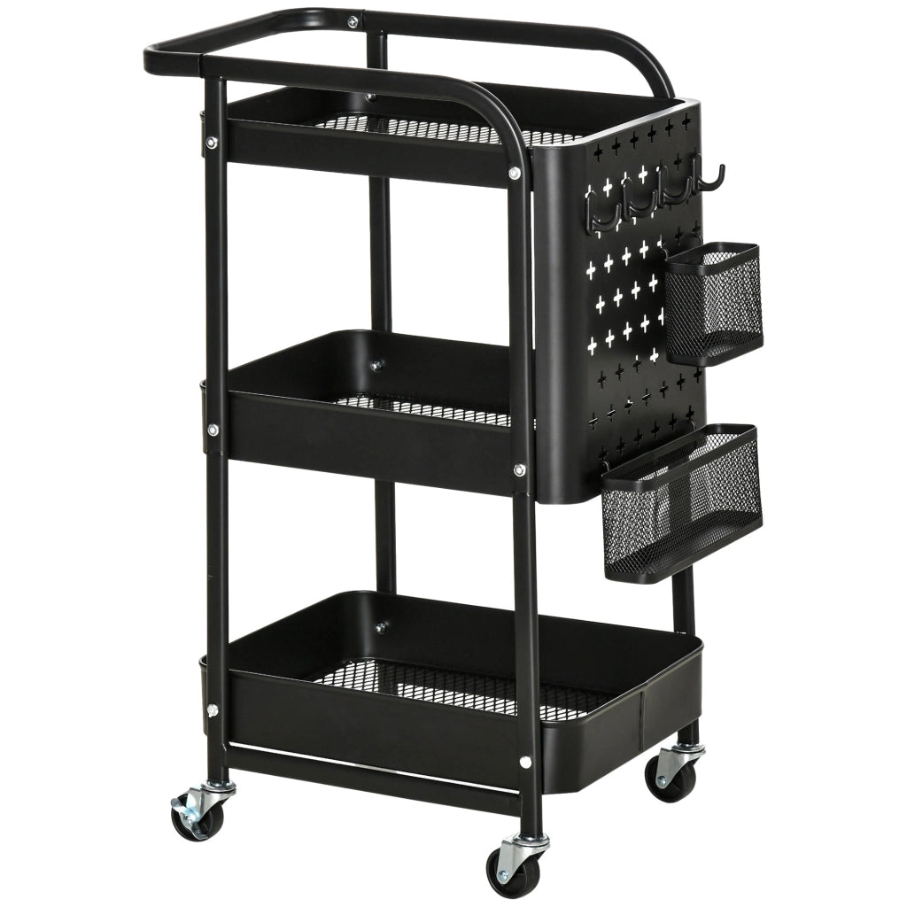 Carrello portaoggetti per scrivania ¨C zephmum ¨C nero 51.5x32x75.6 cm