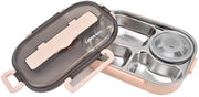 Borsa da Picnic 1300ml - 4 Compartimenti - Portatile - Acciaio Inossidabile - Leggero - Incluso Cucchiaino e Piatto da Frutta - Scatola da Picnic