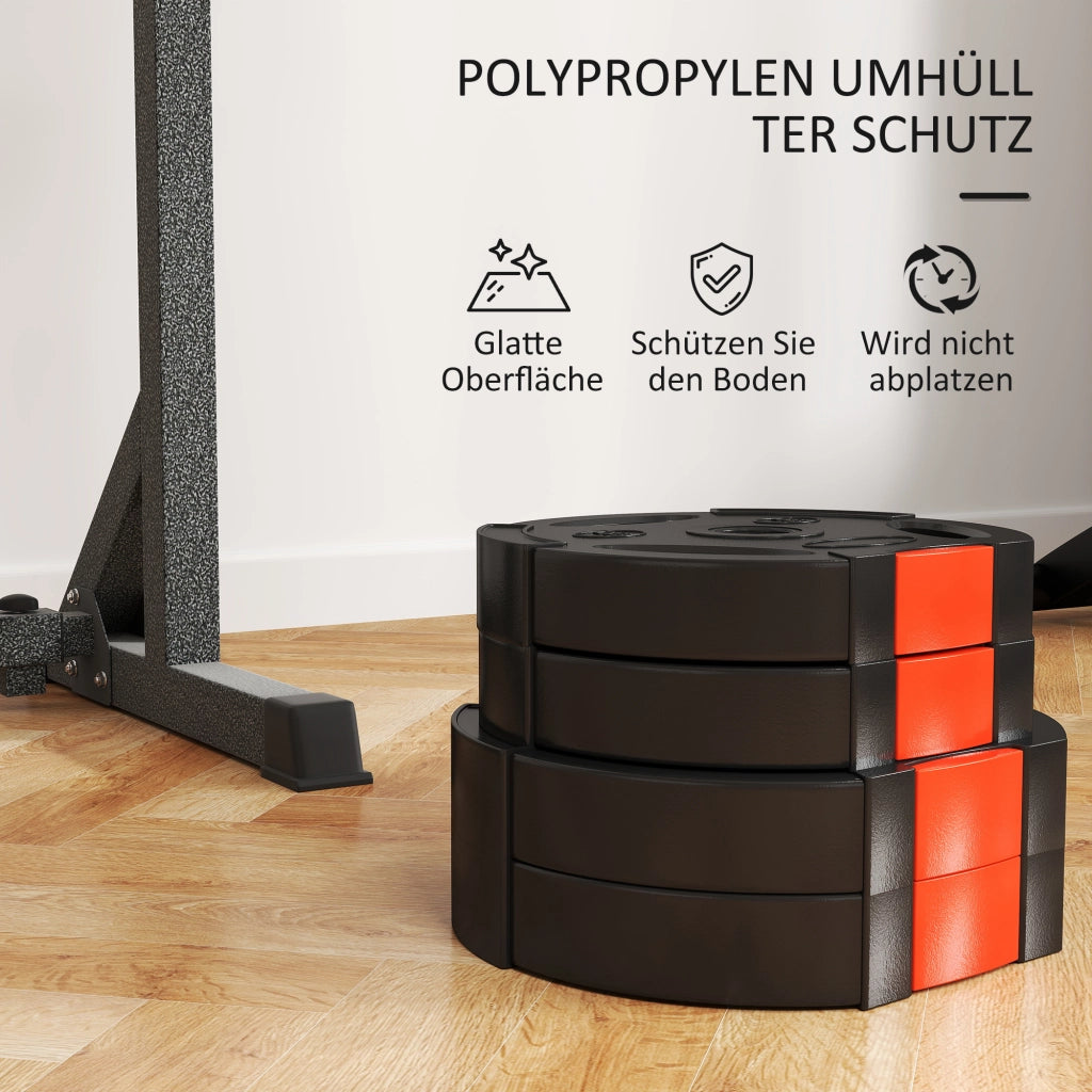 Set 4 Dischi Pesi Palestra Casa Allenamento Forza ¨C Xylo ¨C 2x7,5kg 2x5kg Nero