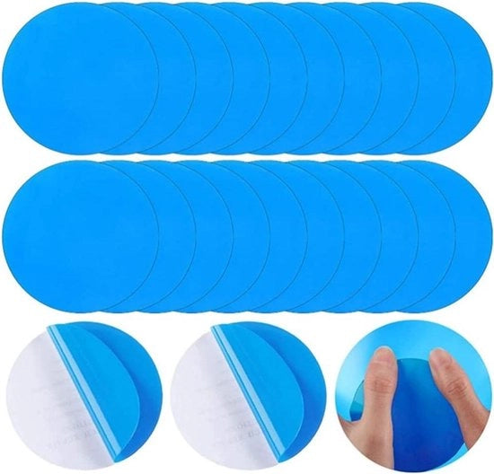 Sticker di riparazione in PVC - Riparazione gonfiabile - Riparazione sport acquatico - Impermeabile autoadesivo - 20 pezzi - Blu