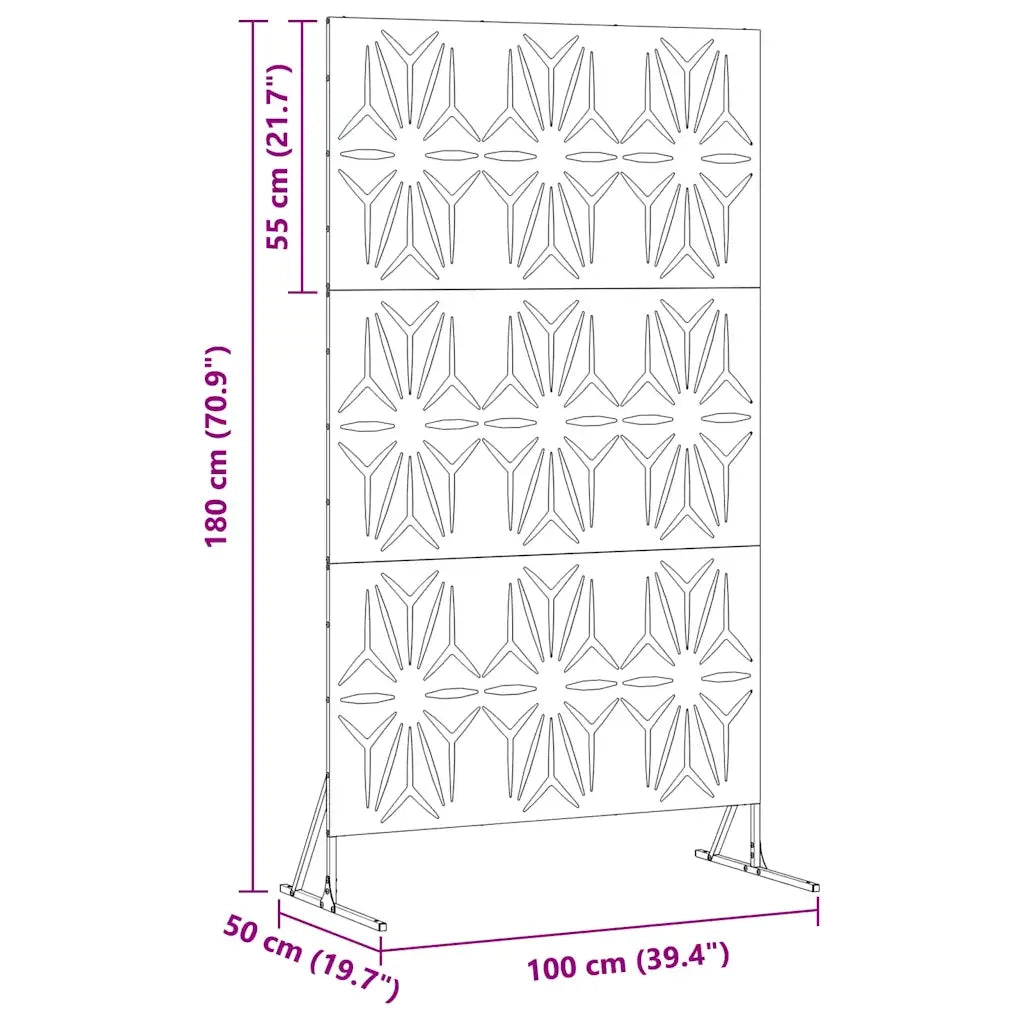 Schermo per Privacy Antracite 100 x 50 x 180 cm Acciaio CFW8630228