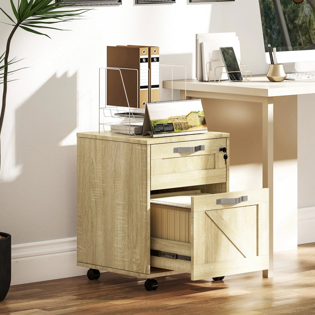 Scrivania con Cassetti ¨C Zephmum ¨C 41x42x56cm Legno Naturale