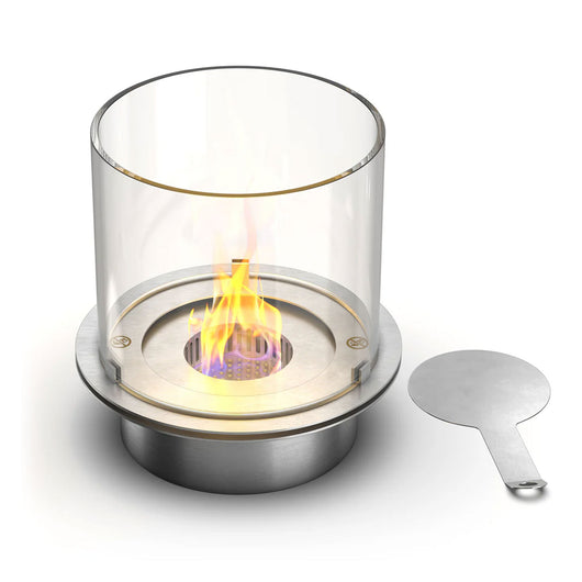 Bruciatore a bioetanolo per camino 3 L, in acciaio inox e vetro temperato ø30 cm