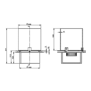 Bruciatore a bioetanolo per camino 1,5 L, in acciaio inox e vetro temperato ø25 cm