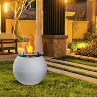 Botticelli - Camino a bioetanolo da terra, braciere da giardino ø 40xH54 cm, colore bianco