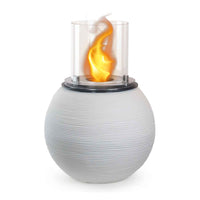 Botticelli - Camino a bioetanolo da terra, braciere da giardino ø 40xH54 cm, colore bianco