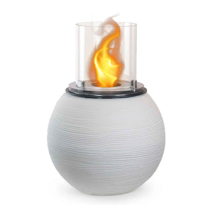 Botticelli - Camino a bioetanolo da terra, braciere da giardino ø 40xH54 cm, colore bianco