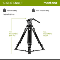 Mantona Treppiede video Dolomit 4000, 170cm